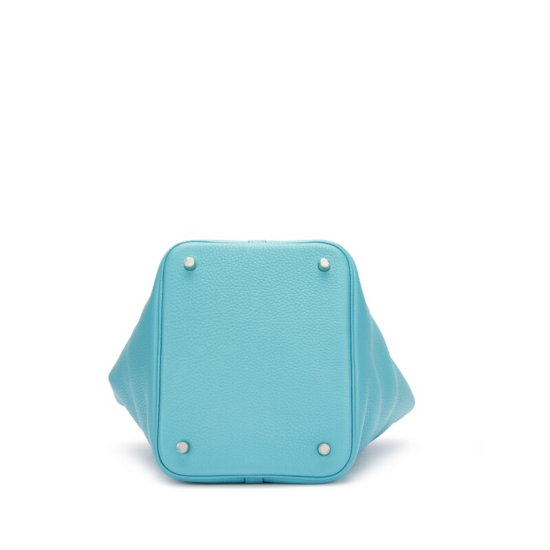 Hermès Bleu Saint Cyr Clemence Picotin Lock 22 Palladium Hardware - Image 5